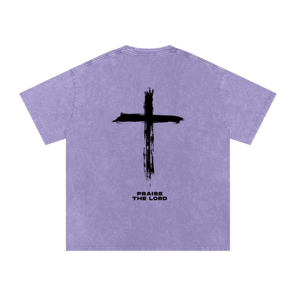 Rooted In Christ Tee – Colossians 2:7   (Snow Washed Oversized Cotton )
