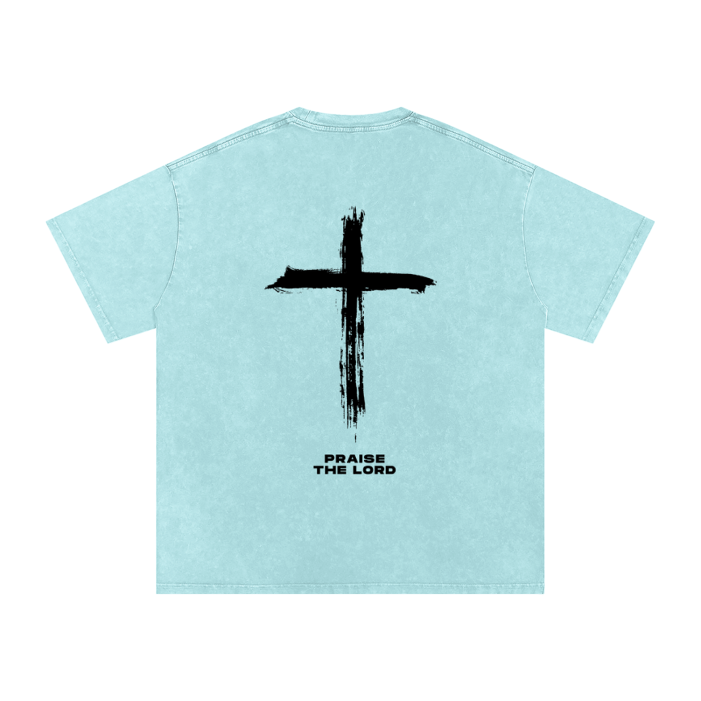 Rooted In Christ Tee – Colossians 2:7   (Snow Washed Oversized Cotton )