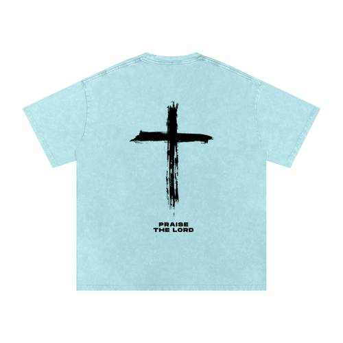 Rooted In Christ Tee – Colossians 2:7   (Snow Washed Oversized Cotton )