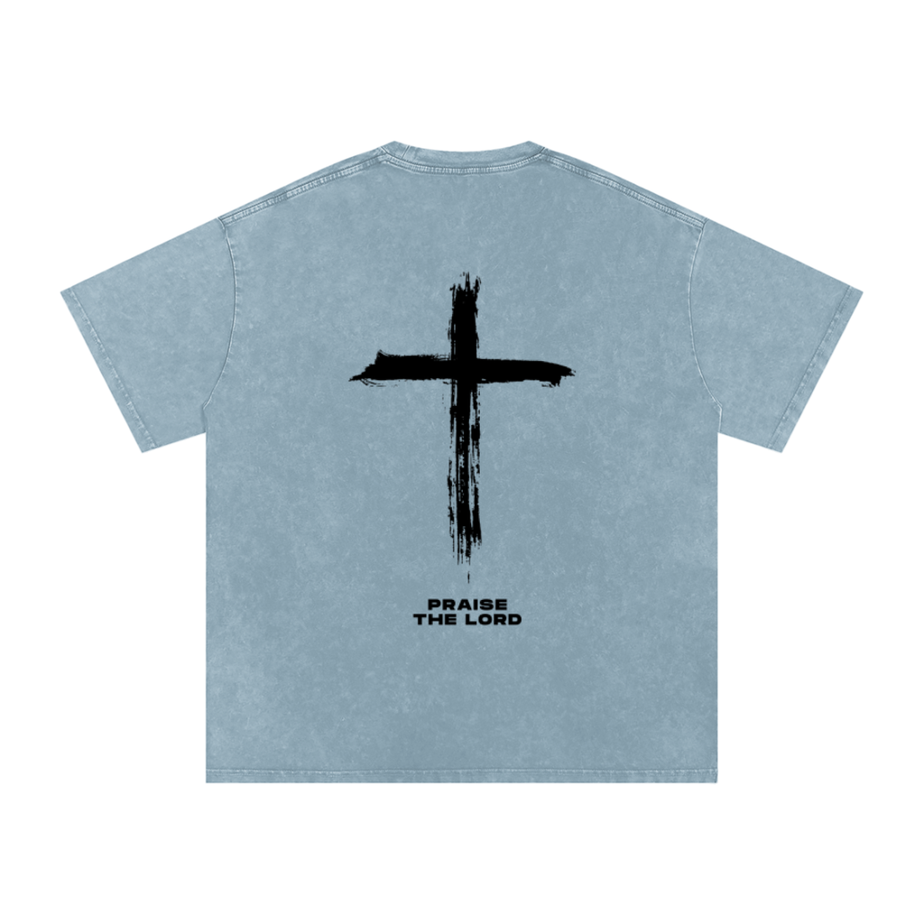 Rooted In Christ Tee – Colossians 2:7   (Snow Washed Oversized Cotton )