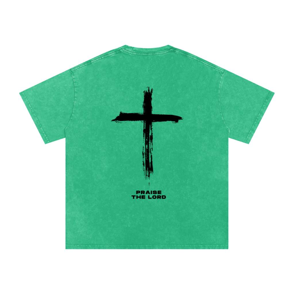 Rooted In Christ Tee – Colossians 2:7   (Snow Washed Oversized Cotton )